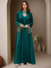 Long Dress Abaya Muslim Women Kaftan Dubai Turkey Dubai Rhinestone Evening Party