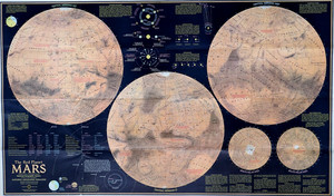 1972 MARS "The Red Planet" – Rare, Vintage Geographic Wall Map (23x38)