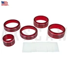 5PCS Red Dashboard Console Adjust Knob Cover For Chevy Silverado 2022-2025