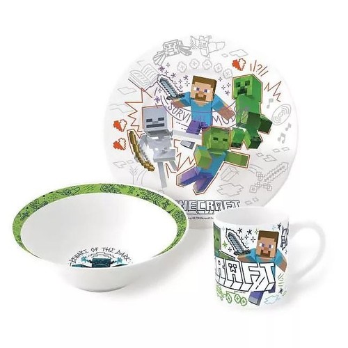 Minecraft porcelain dinnerware set in gift box - Picture 2 of 4
