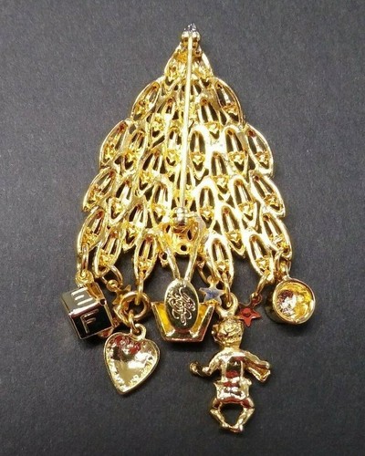 Kirks Folly Christmas Tree Baby's 1st Christmas Brooch Pin Vintage - Imagen 2 de 3