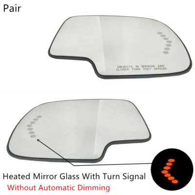 Pair Left+Right Turn Signal Heated Mirror Glass For GMC Chevy Cadillac 2003-2007 Pair Left+Right Turn Signal Heated Mirror Glass For GMC Chevy Cadillac 2003-2007