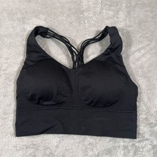 Pro Fit Women's Seamless Sports Bra Black Small Yoga Pilates Crisscross