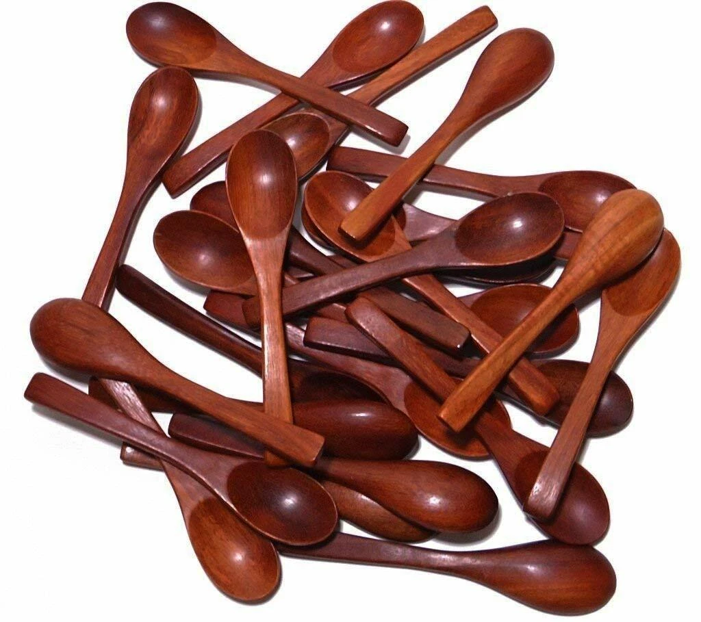 50X Wooden Handmade Masala Spoon Salt Spoons Small Spoon Multipurpose use 50Pcs