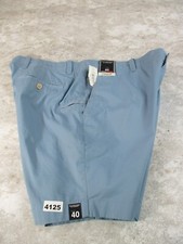 Roundtree Yorke Shorts Mens 40 Blue Casuals Flat Front Golf Classic Fit
