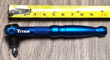 Titan Micro 1/4" Hex 90T Reversible Bit Ratchet w/Rotating Head, BLUE #11315B