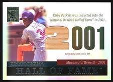 2004 Topps Tribute Hall of Fame Silver Kirby Puckett Bat