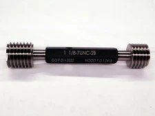 NEW 1 1/8 7 UNC 2B THREAD PLUG GAGE 1.125 GO NO GO P.D.'S = 1.0322 & 1.0416 TOOL