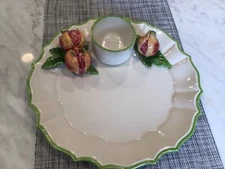 The Mane Lion Ceramic Fig & Cheese Platter Hand Painted in Italy