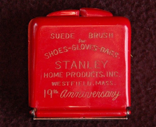 Stanley Home Products Suede Clothes Brush 1950 19th Anniversary Fuller Brush Vtg