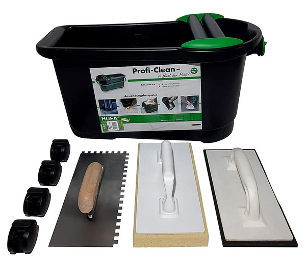 Profi Fliesenwaschset Waschbox Wascheimer Fliesenleger Fugbox 24 Hufa Proficlean-image