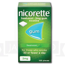 24 PACK Nicorette Chewing Gum 2mg FRESHMINT 105 Pieces