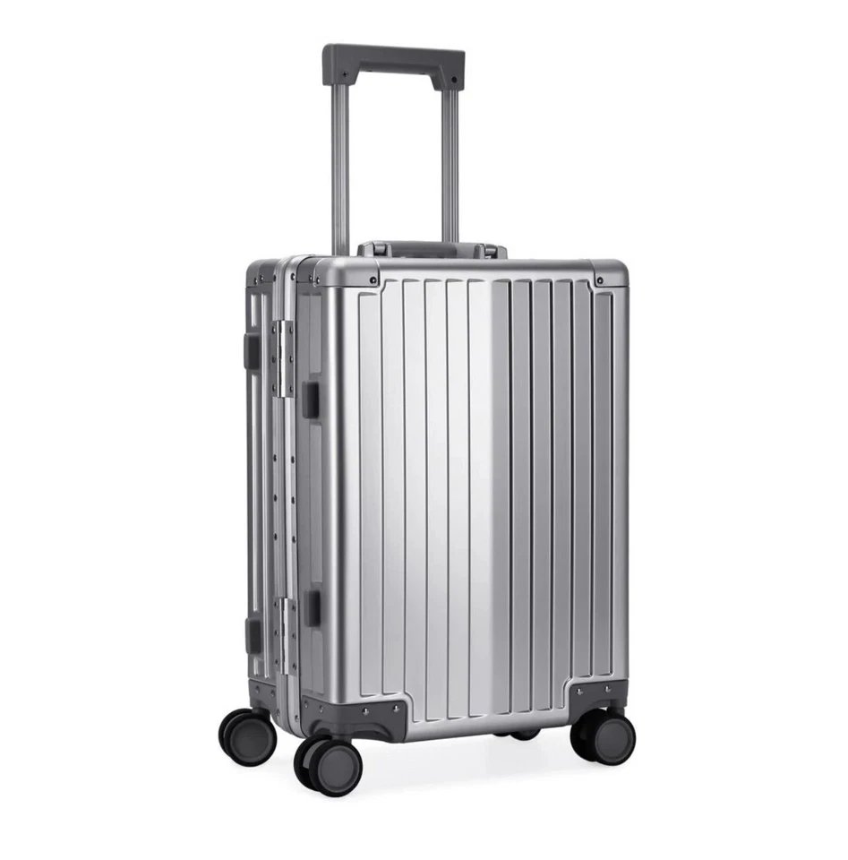 Koffer Reisekoffer Hartschale aus Aluminium Heuer "Stripe" Luxus AluminiumKoffer - Bild 3 von 4