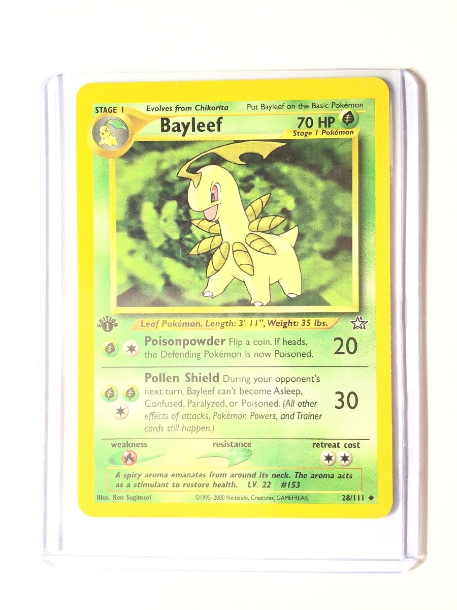 bayleef pokemon card value Bayleef - 1st Edition Neo Genesis Set - 28/111 - Uncommon - Pokemon Card -  NM