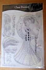 Kanban clear stamp set, Yvette Jordan Magical masquerade masks woman. No D-4236