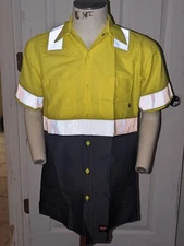 Red Kap Reflective Yellow Work Shirt Type R Class 2 Level 2 Sz S Short Sleeve