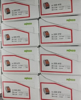 50pcs New   222-412 WAGO Wire Connector Terminal Blocks