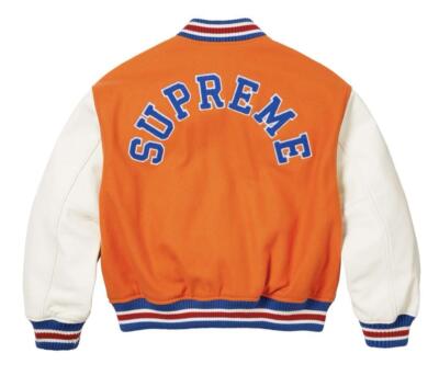S,M】BLACK Supreme 2023FW Tiger Varsity Jacket ORANGE Stadium
