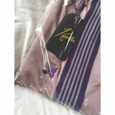 NEEDLES Track Pants Zipped Straight Taupe x Purple lines Size-M