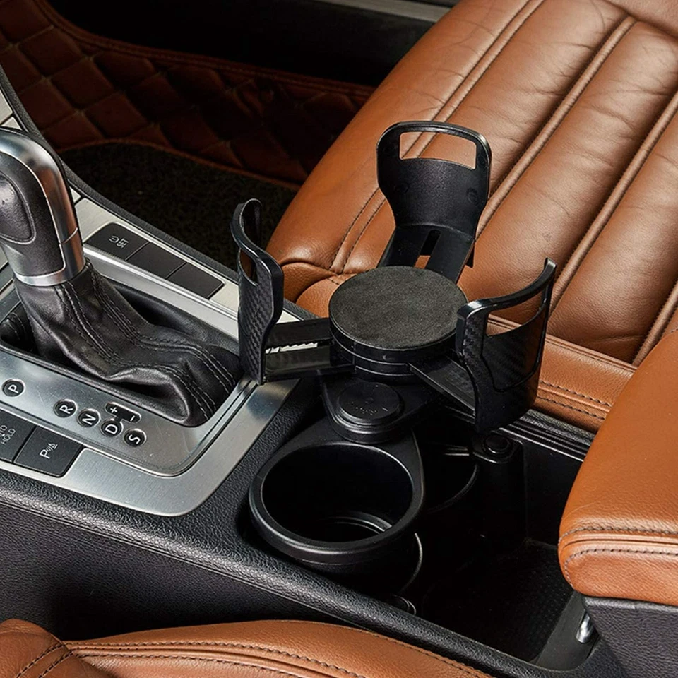 Portavasos Doble Coche Expansor Porta Bebidas Automático 360° Giratorio Bases Ajustables Foto 3 de 4