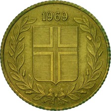 #423943 M&uuml;nze, Iceland, 50 Aurar, 1969, SS, Nickel-brass, KM:17