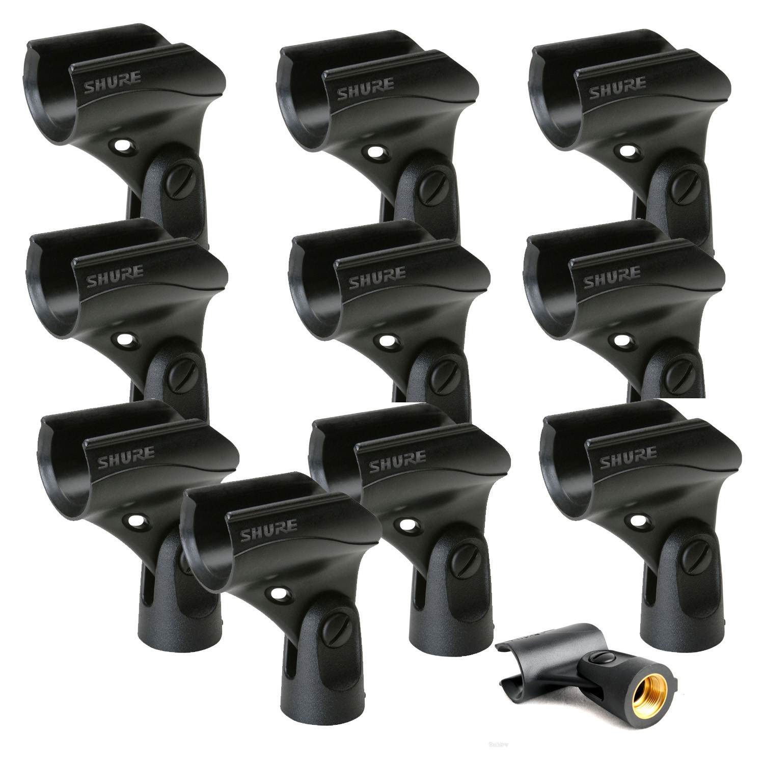 Зажим для микрофона Shure A25D для SM58, SM57 и других устройств 3/4 по 10 штук в упаковке от официального дилера