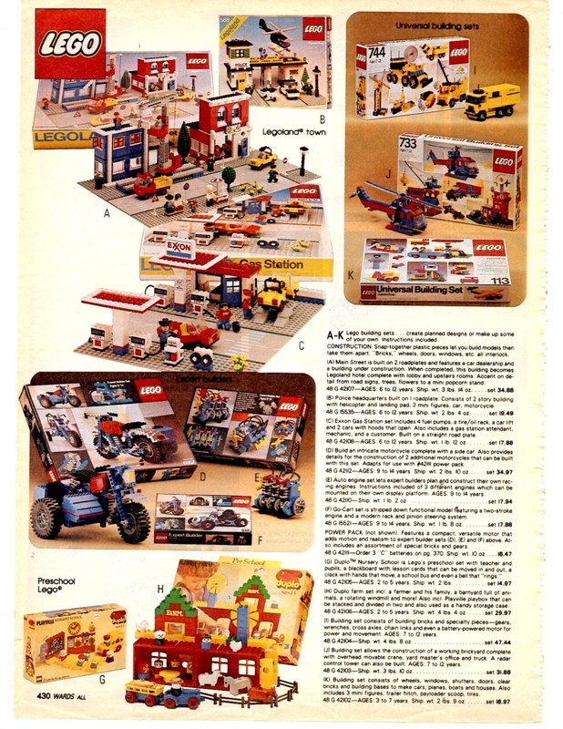 LEGO toys:  20 separate, original clippings pages lot (past 40 years!)