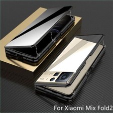 For Xiaomi Mix Fold 2 Alloy Frame Anti-Spy HD Glass Protector Magnetic Flip Case