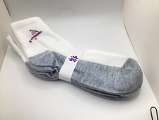Unisex Cotton Ankle Quarter Socks -5 Pairs White/Gray Casual Sports -Size 9-11