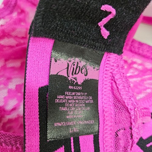 NEW Fantasy Lingerie Vibes Hot Pink THICC Lace Bralette L/XL - Picture 5 of 7
