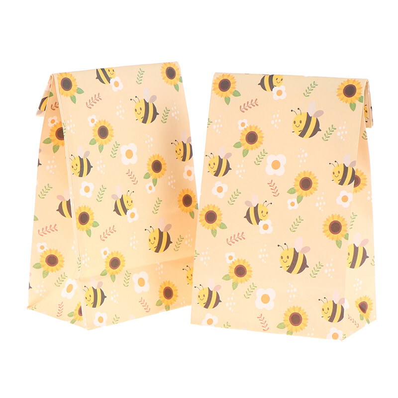 10Pcs Honey Bee Gift Bags Bumble Bee Theme Birthday Party Candy