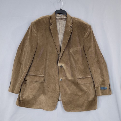 Saddlebred Men's 2 Button Sport Coat Corduroy Long Sleeve Brown Size 54R
