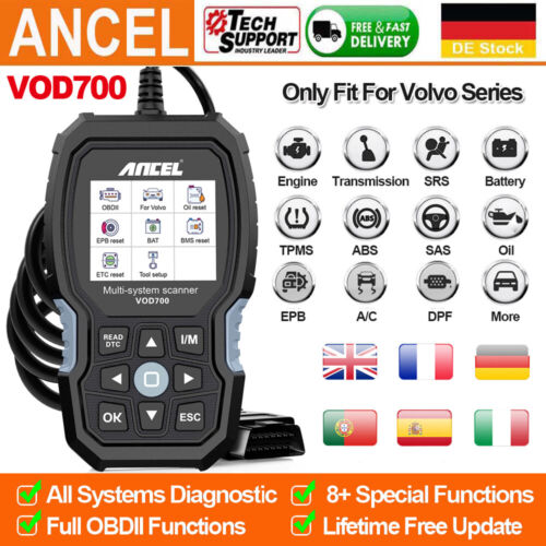 ANCEL VOD700  für Volvo Profi KFZ Diagnosegerät OBD2 All System Auto Scanner  - Afbeelding 1 van 11
