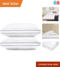 Standard Soft Gusseted Pillow Set of 2 - Hotel Quality Down Alternative Comfort
