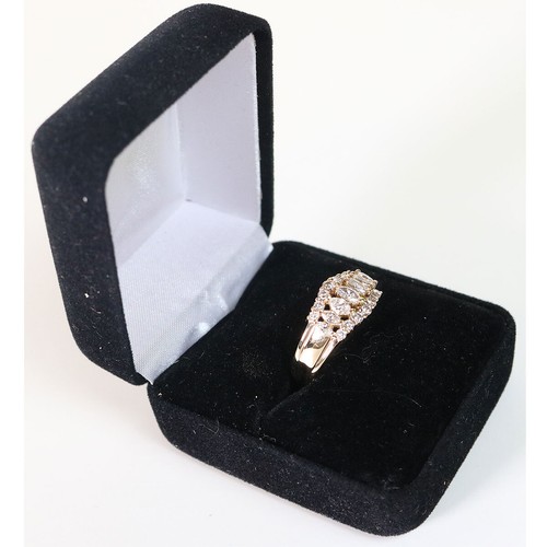 Ladies 21 Diamond Band 1 CTTW 14K Yellow Gold Ring - Picture 2 of 6