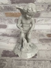 DRESDEN Germany FOUR SEASONS figurine - Cherub with WINTER FIRE White