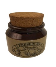 Vintage Pearson Preserves Pot With Cork Lid Brown And Beige Pottery England Rare