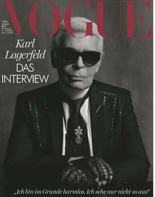 Karl Lagerfeld Gigi Hadid Anna Cleveland Vogue Magazine Germany January 2018