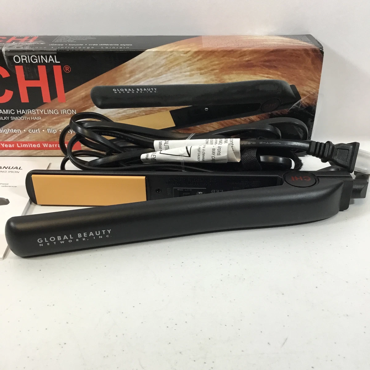 CHI GF1001 Black Corded Electric 1 in Ceramic Flat Iron Hair