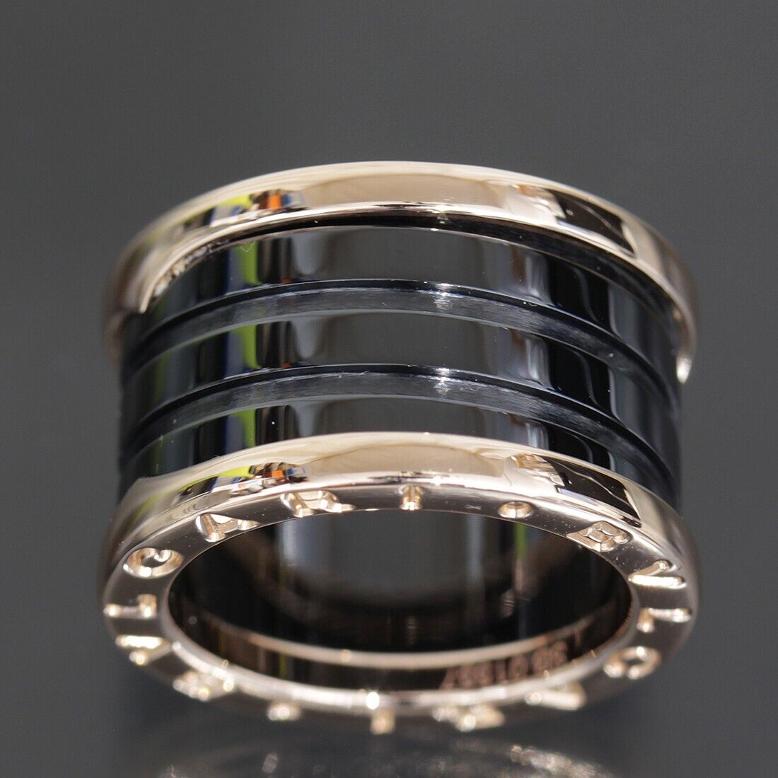 BVLGARI B-zero1 Rose Gold Black Ceramic Ring Au750 18K D9115 BVLGARI B-zero1 Rose Gold Black Ceramic Ring Au750 18K D9115