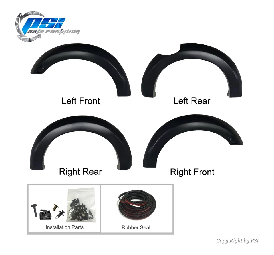 Extension Style Fender Flares Fits Ford Ranger 19-23 6'1" Bed Only, Paintable Foto 2 de 4