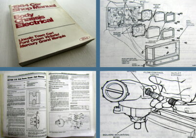 Ford Crown Victorial Lincoln Mercury Shop Manual Body Chassis Electrical 84 Cars