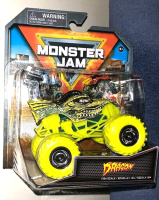 SPIN MASTER 2024 MONSTER JAM 1/64 YELLOW DRAGON OVER CHARGED