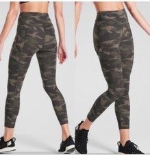 Athleta Women s Ultimate 7/8 Tight Leggings Camo Stash Pockets Green Size XS