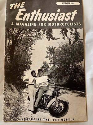 Harley Enthusiast Sept 1954 Model Intro For 1955 Models KH FLH