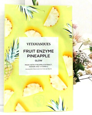 Vitamasques Fruit Enzyme Pineapple Glow Sheet Mask New