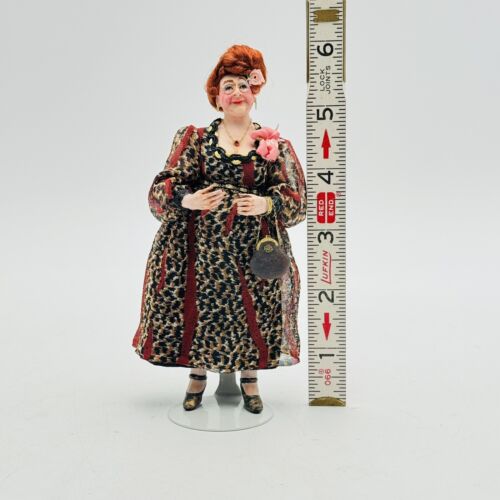 Artisan MARCIA BACKSTROM Leopard Lady Doll Dollhouse Miniature Standing RARE - Picture 2 of 18