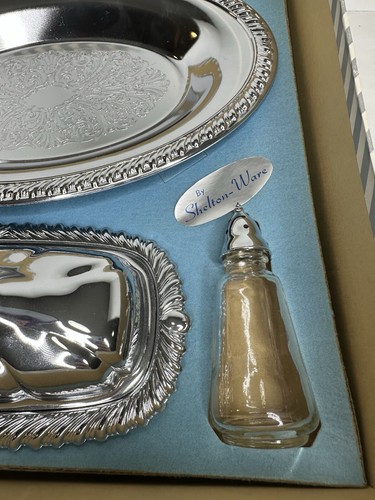 Shelton Ware Serving Set Salt Pepper, Tray Butter Dish In Original Box - Picture 2 of 15