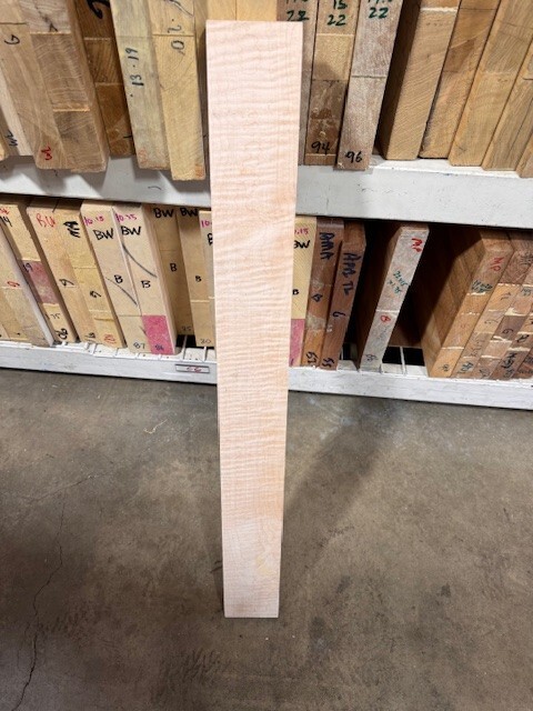 Curly Flame Maple🍁Bass Guitar LONG Set Neck 1.1” X 4”x37” Figure KD Bolt on