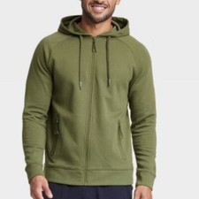 All in Motion Full Zip Hoodie Jacket W/Pockets Activewear Gracious Green Small